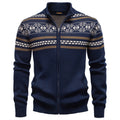 Men's Nordic Pattern Full-Zip Sweater