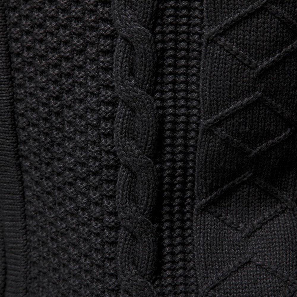 Men's Textured Full-Zip Knit Sweater