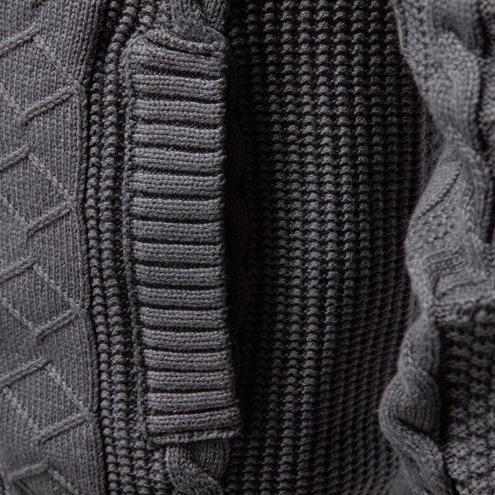 Men's Textured Full-Zip Knit Sweater