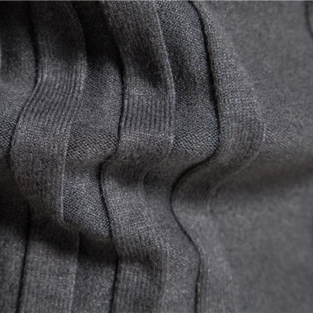 Men's Textured Ribbed Turtleneck Sweater
