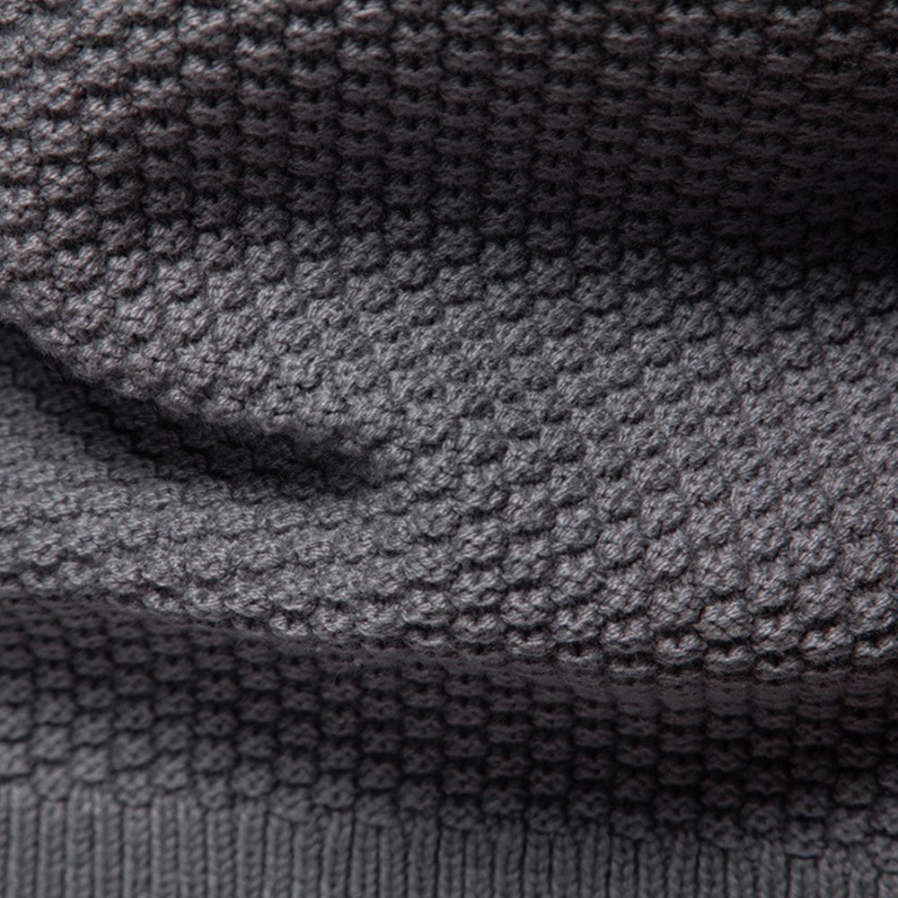 Men's Textured Full-Zip Knit Sweater