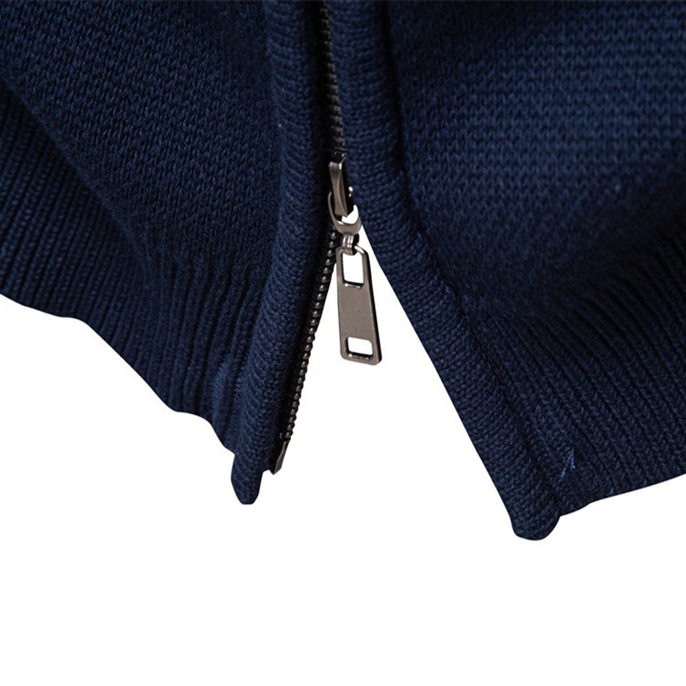 Men's Nordic Pattern Full-Zip Sweater