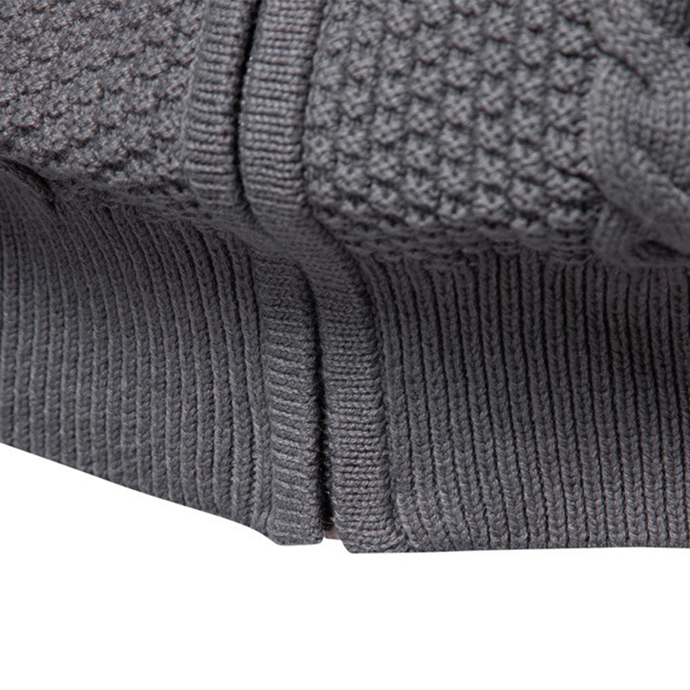 Men's Textured Full-Zip Knit Sweater
