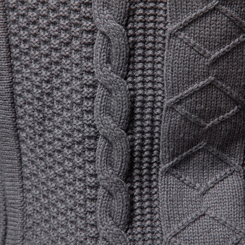 Men's Textured Full-Zip Knit Sweater