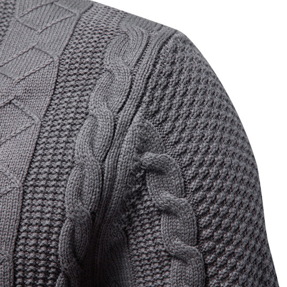 Men's Textured Full-Zip Knit Sweater