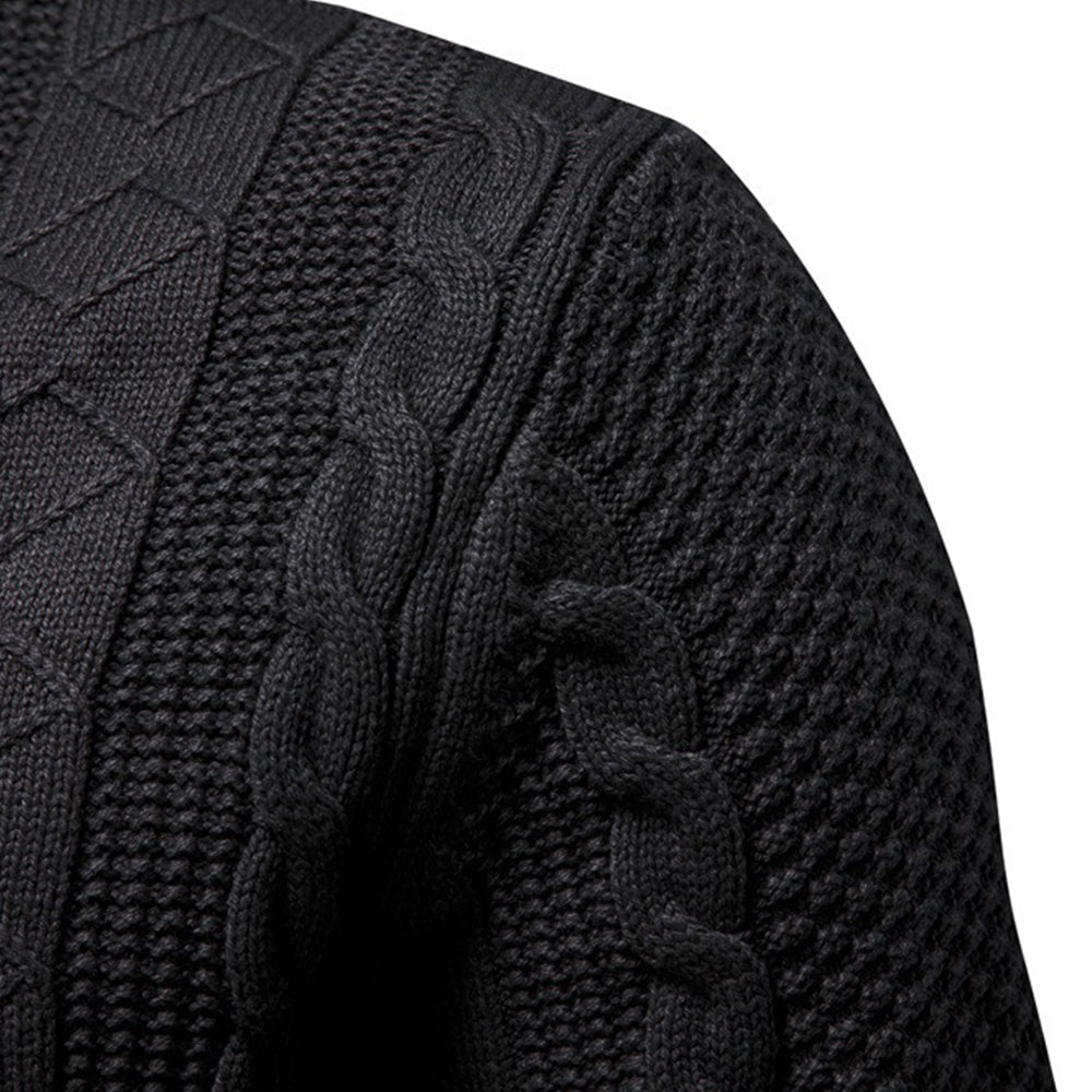Men's Textured Full-Zip Knit Sweater