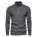 Men's Textured Ribbed Turtleneck Sweater