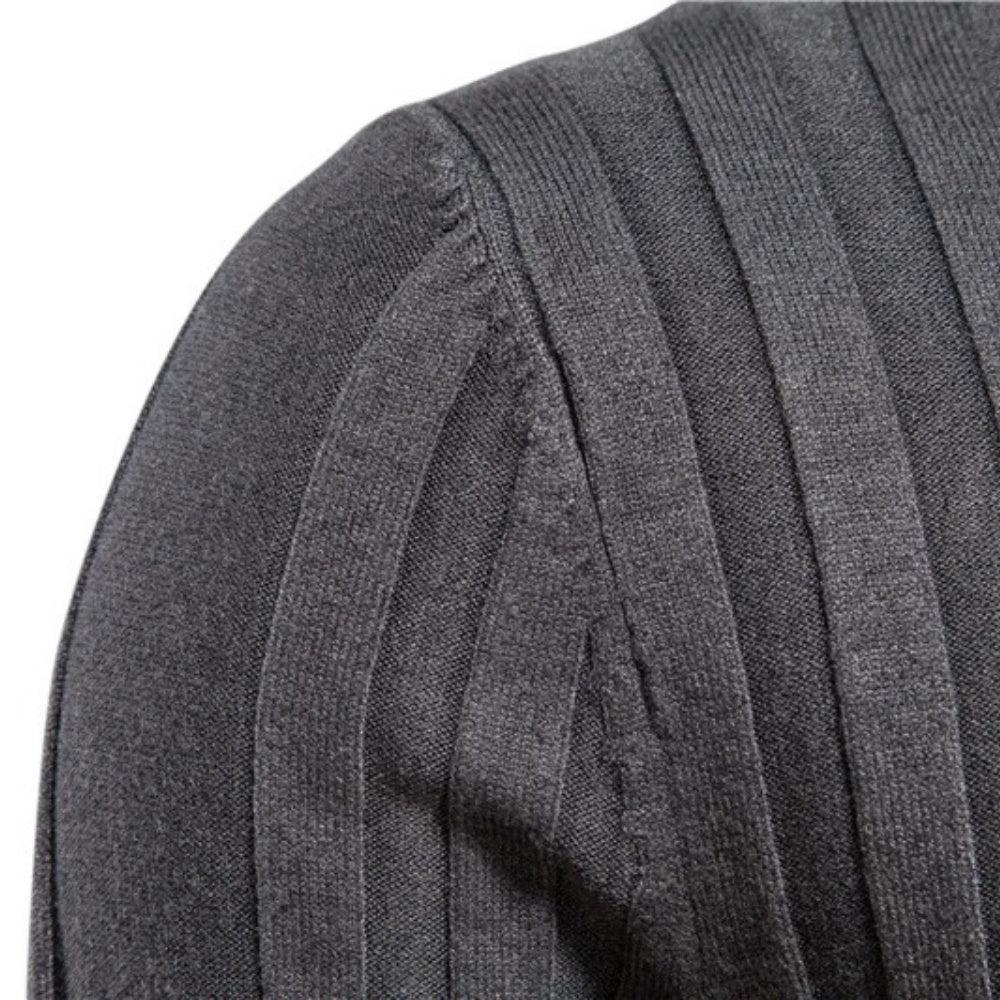 Men's Textured Ribbed Turtleneck Sweater