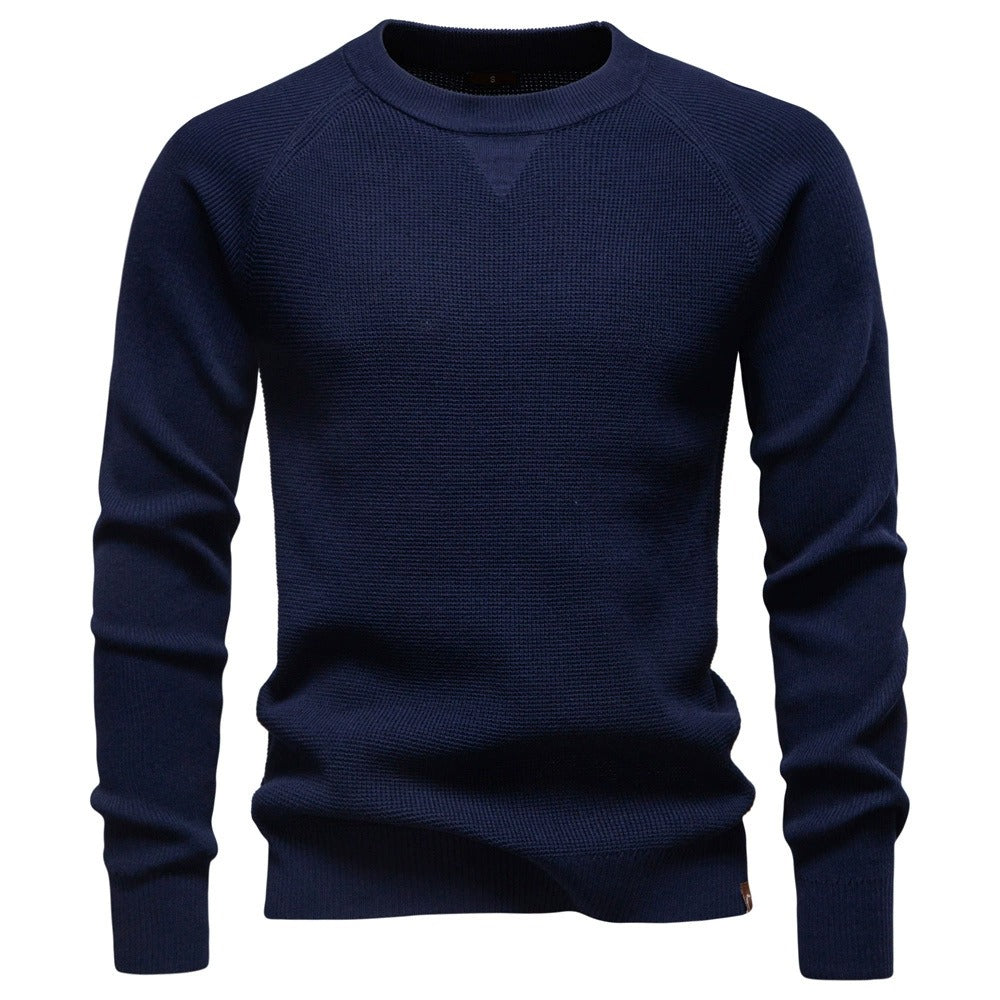 Men's Textured Knit Pullover Sweater