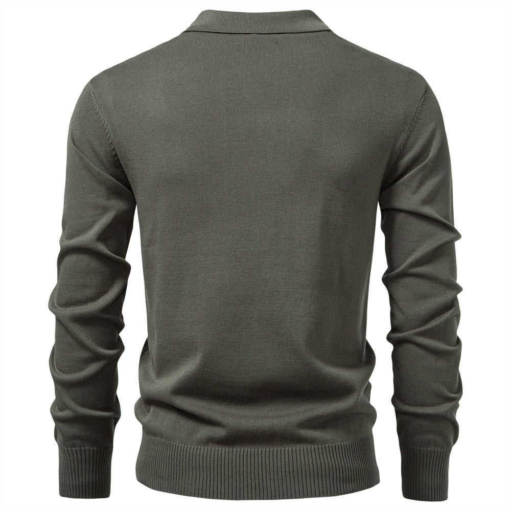 Men's Quarter-Zip Knit Polo Sweater