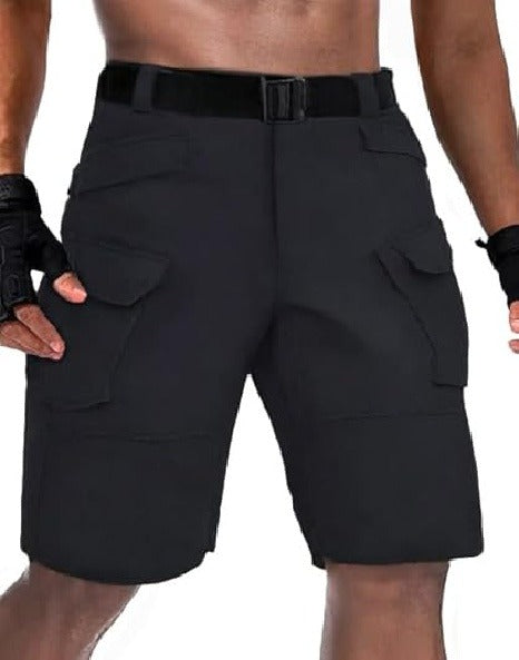 Men’s Waterproof Stretch Cargo Shorts – Quick-Dry, Multi-Pocket, Grey