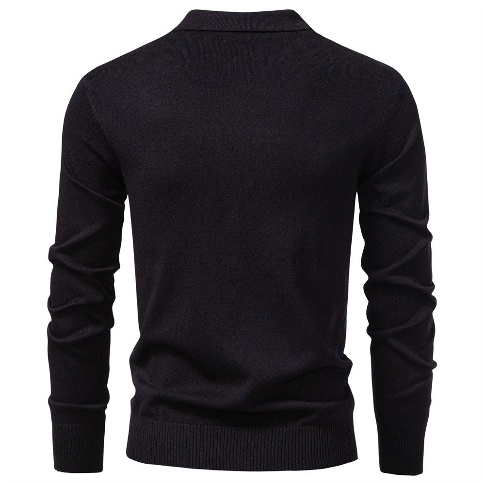 Men's Quarter-Zip Knit Polo Sweater
