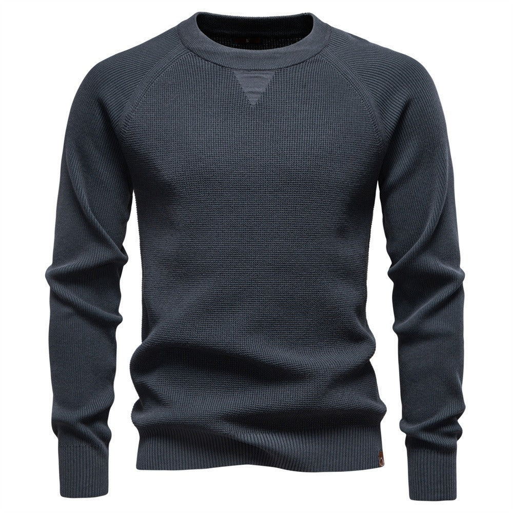 Men's Textured Knit Pullover Sweater