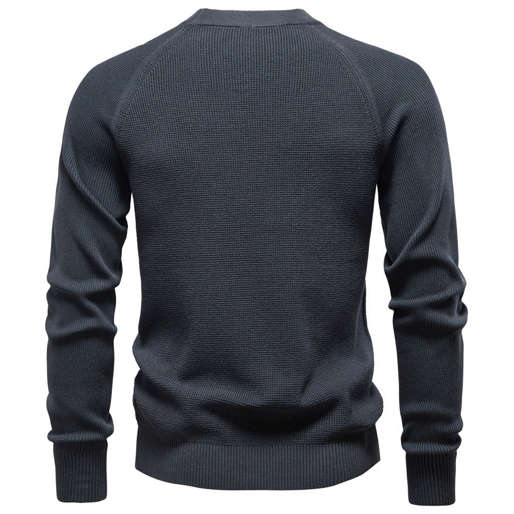 Men's Textured Knit Pullover Sweater