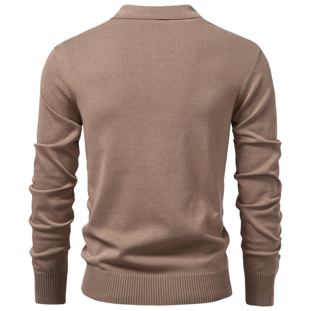Men's Quarter-Zip Knit Polo Sweater
