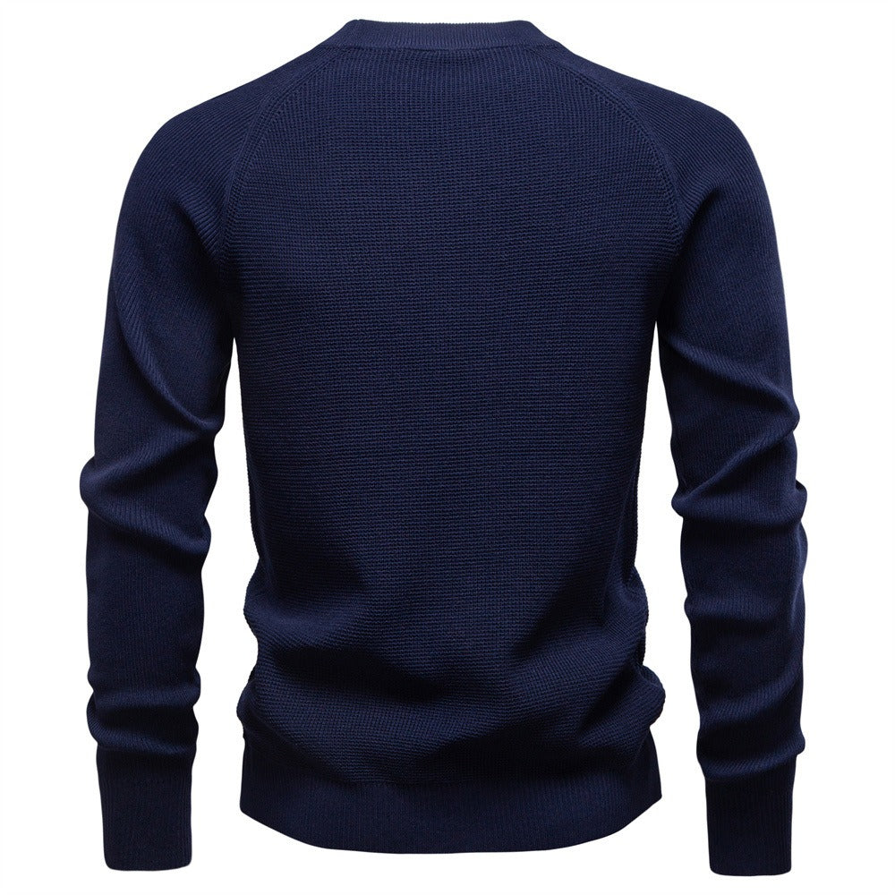 Men's Textured Knit Pullover Sweater