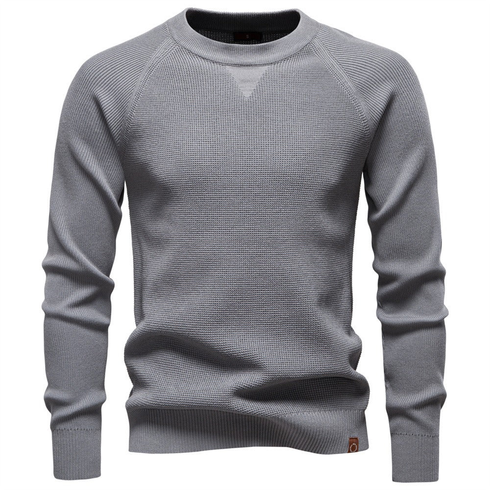 Men's Textured Knit Pullover Sweater