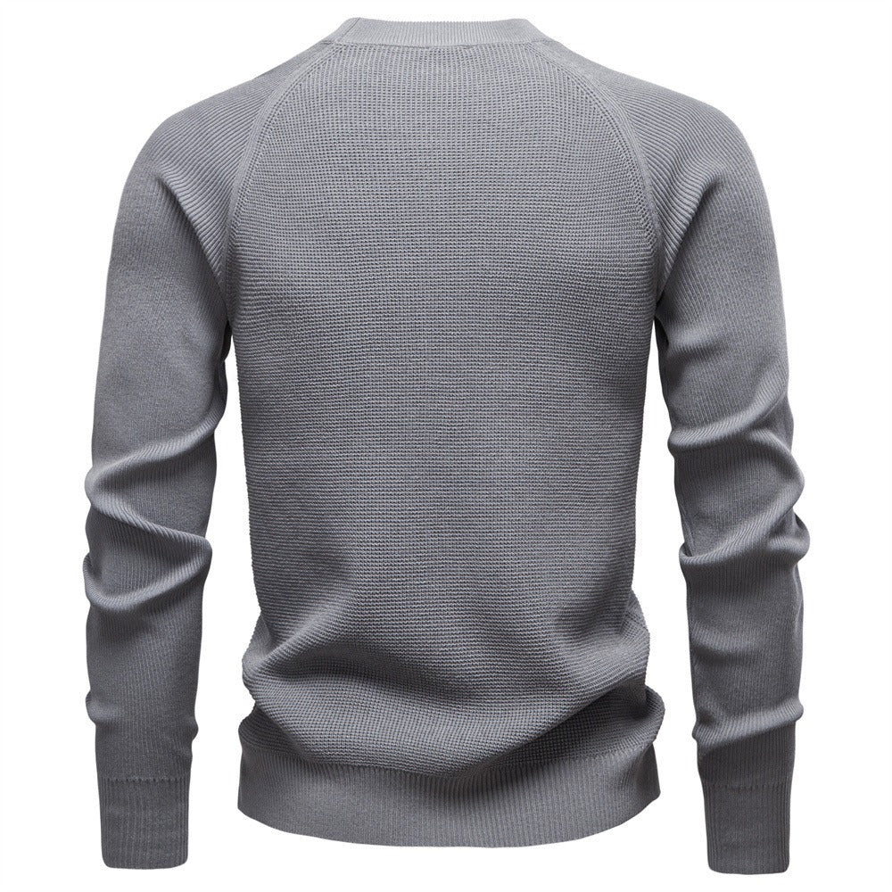 Men's Textured Knit Pullover Sweater
