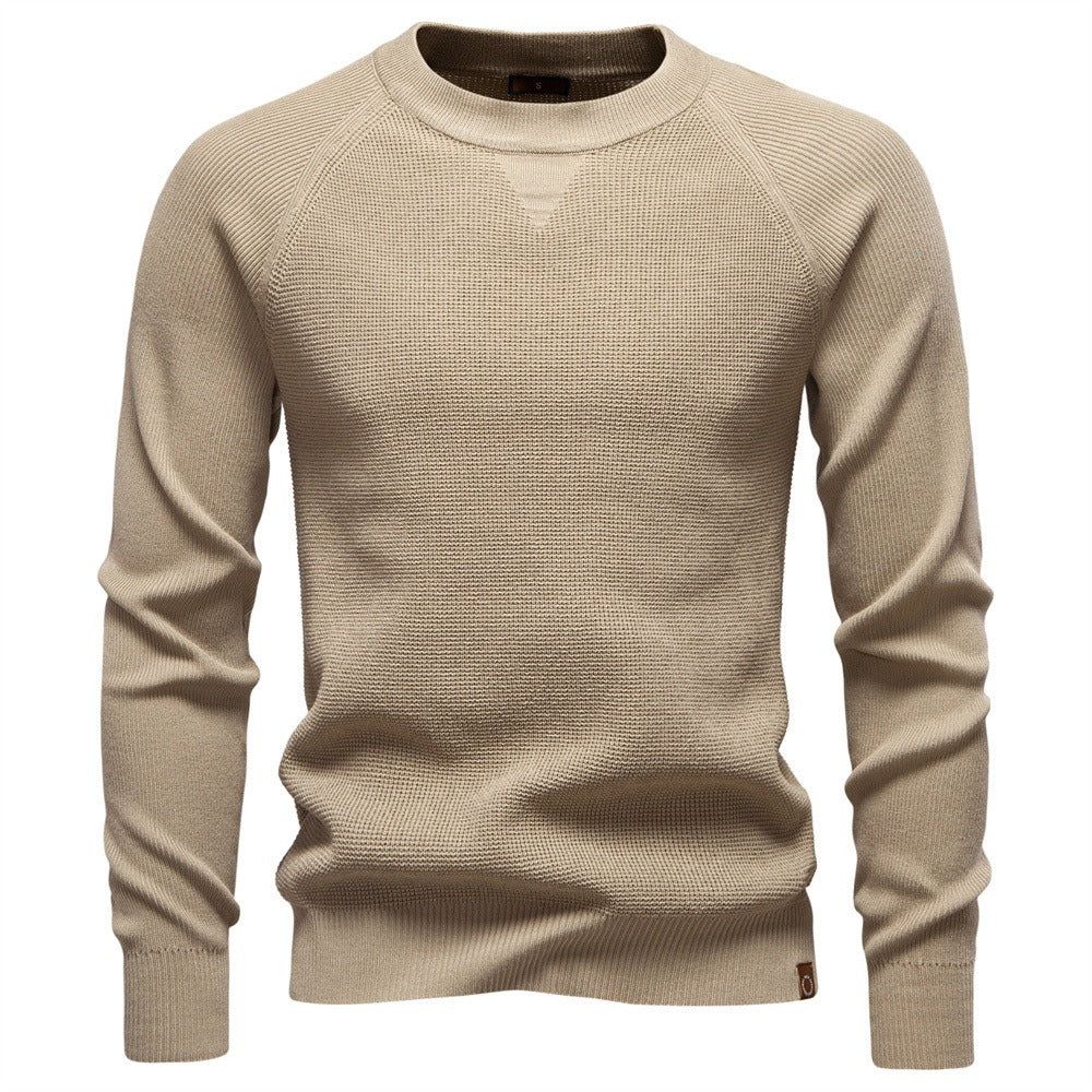 Men's Textured Knit Pullover Sweater