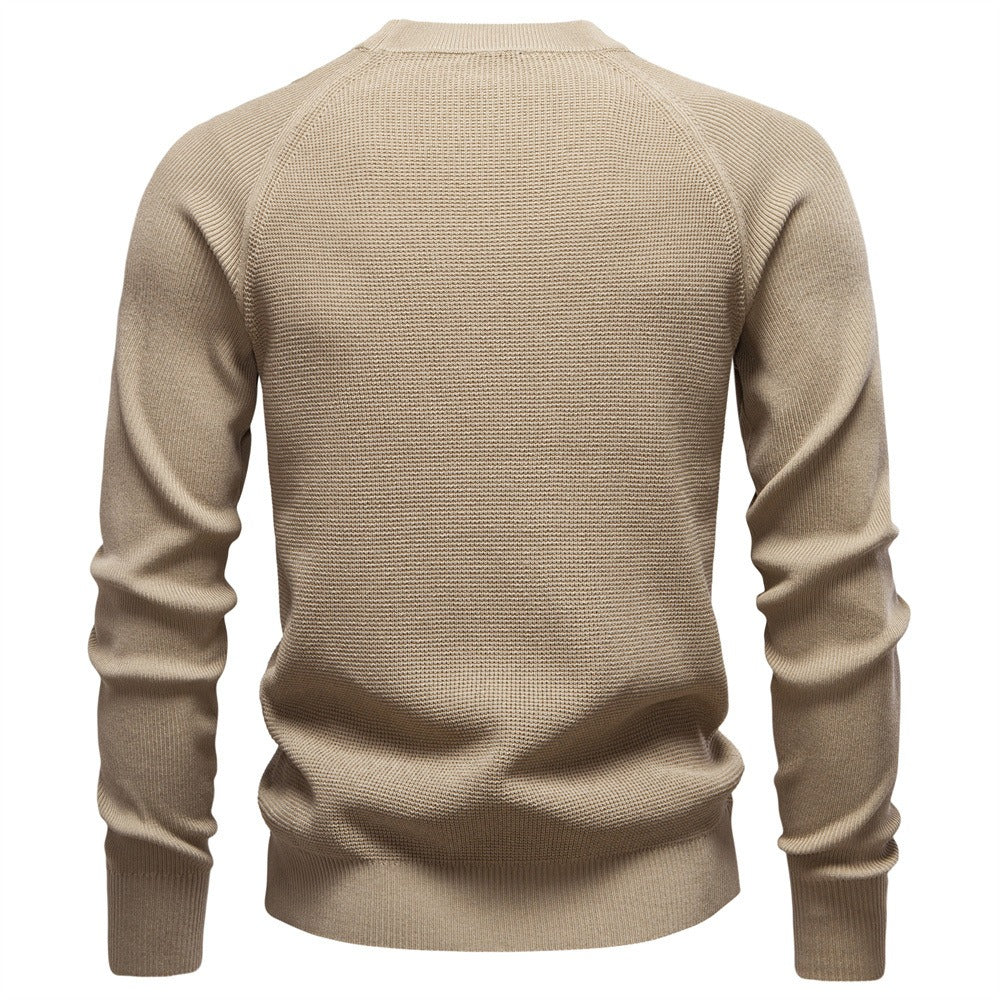 Men's Textured Knit Pullover Sweater